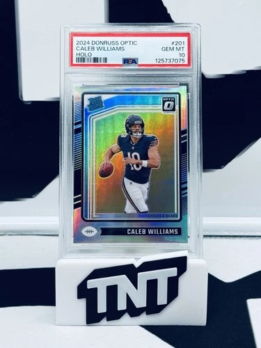 Caleb Williams 2024 Panini Donruss Optic #201 Rated Rookie Optic Holo PSA 10