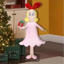 Dr. Seuss Grinch Cindy Lou Who 4ft Animated Musical Animatronic Christmas Decor