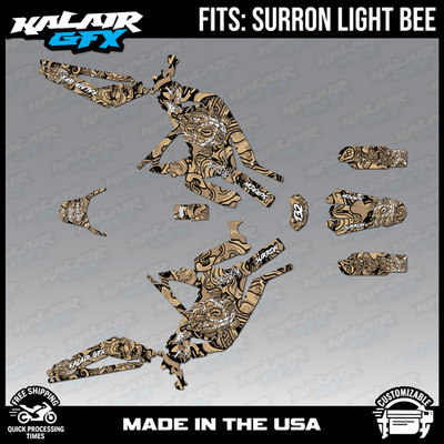 Graphics Kit for Surron Light Bee (All Years) Vandal Series - Tan