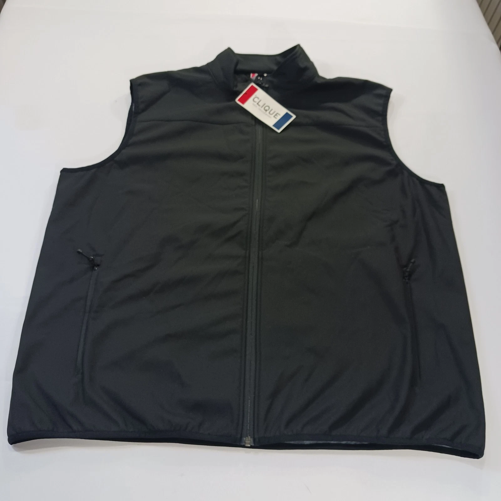 Clique MQO00068 Men's Black Insulated Tech Full Zip Sleeveless Vest Size 2XL