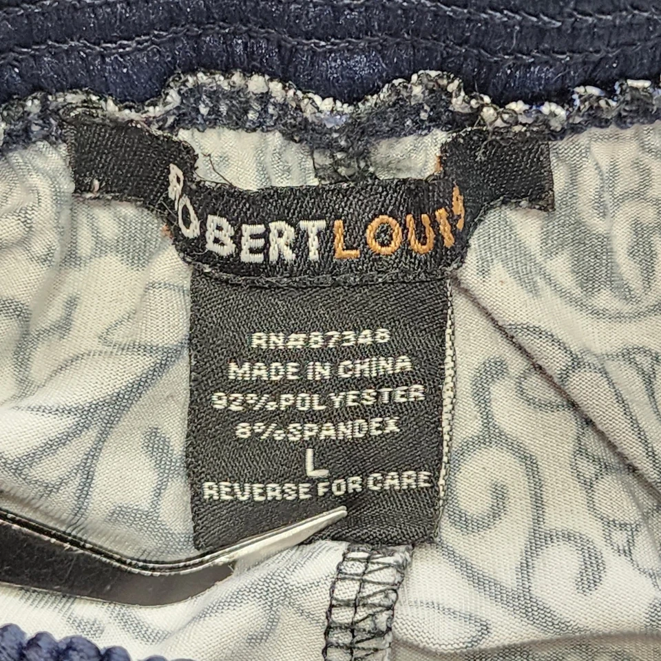 Pantalones Robert Louis Mujer L Azul Blanco Pull On Pierna Ancha Palazzo Náutica Playa Foto 3 de 4