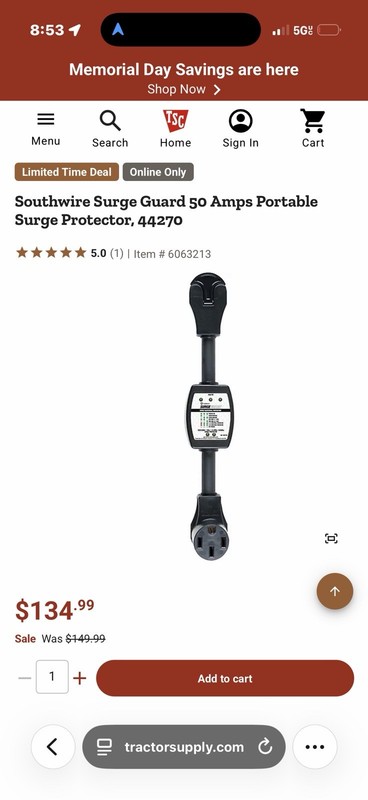 RV Surge Protector 30 Amp for Outdoor Travel 30Amp with LED Display Black