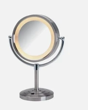 JERDON 8.5-Inch HAL  Lighted Vanity Mirror with 5x 1X Magnification New #HL745NC