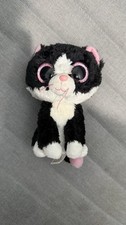 Rare Ty Beanie Baby Pepper The Black Cat With Pink Eyes