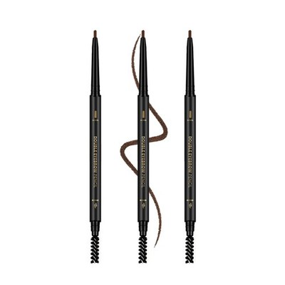 3 Pcs Waterproof Eyebrow Pencil Dark Brown, Premium Eye Brow Pencil Brn with
