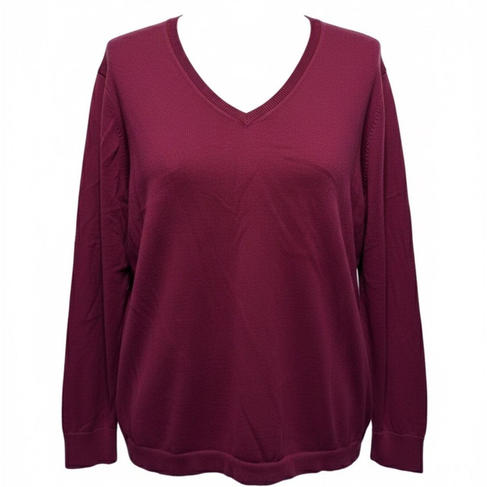 Amazon Essentials Red V-Neck Lightweight Sweater - image 1