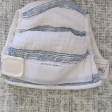 Amazing Baby Smart Nappy Muslin Cover Diaper Cover Size 2 White/Blue Stripe