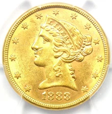 1888-S Liberty Gold Half Eagle $5 Coin - PCGS MS62 (BU UNC) - $2,250 Value!