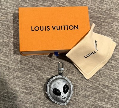 Louis Vuitton Alien Monogram Leather Zipper Key Chain Coin Purse Silver/Black