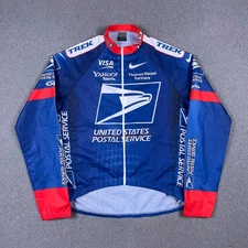 VTG Nike USPS Cycling Full Zip Windbreaker Italy Jacket Mens Medium