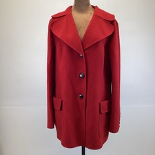 Vintage Talbots Wool Blazer Jacket Red Single Breasted Pockets Women  s 8