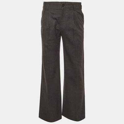 Raf Simons Grey Wool Blend Straight Leg Formal Trousers S