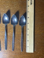 Set of 8 Vintage Grapefruit Spoons, Taiwan, Stainless Steel Serrated Edge