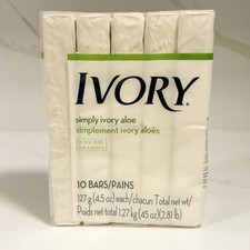 Ivory Bar Soap 10 Pack 4.5oz Each Simply Ivory Aloe 99.44 Pure Discontinued