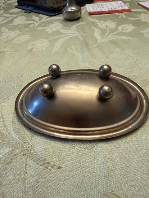 Footed Pewter Soap Dish