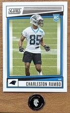 Charleston Rambo 2022 Panini Score Football Base Rookie Card #398 Panthers. rookie card picture