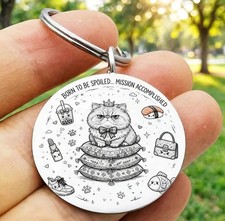 Cat Kitty Pet Animal Kitty Hot Funny Stainless Keychain Art Joke Family Sweet