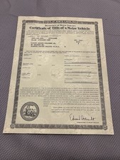 Genuine Original 1957 Oldsmobile Holiday Coupe Nc Car Title 67561