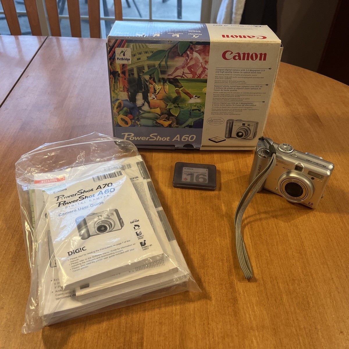 Canon PowerShot A60 2.0MP Digital Camera - Silver With Box