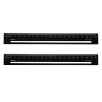 FüR 2X Lineal 20Cm Hohl-Aluminium Lineale, Schwarz