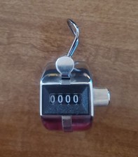 Metal Hand Held Manual Tally Counter- 4 Digit- With Finger Loop Clicker