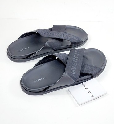 GIVENCHY Footbed Sandals US8 UK7 EU41 Intarsia Logo Made in Italy