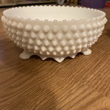 8 Across White Milk Glass Hobnail