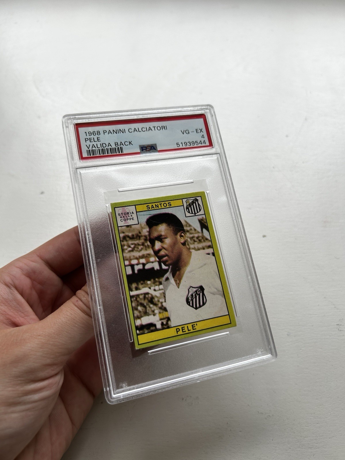 1968 PANINI CALCIATORI PELE VALIDA BACK PSA 4 VG EX EXTREMELY RARE POP 6 WOW view 4