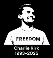 Charlie Kirk "RIP Freedom" Sticker Decal - 5x4 Inch High Quality