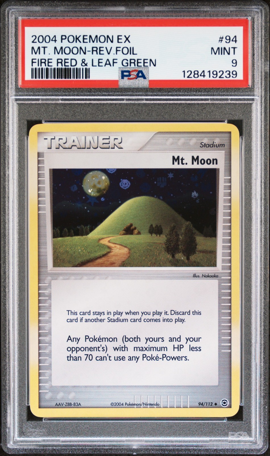 Pokemon Mt. Moon Reverse Holo EX Fire Red Leaf Green 94/112 PSA 9