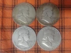 Franklin Half Dollar 4 Coin Lot - 90% Silver - Various Years 👀