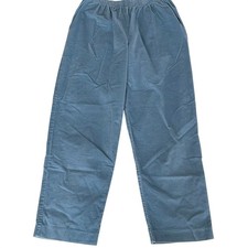 Alfred Dunner Women's Blue Corduroy Elastic Waist Pants Pull On Comfort Size 12