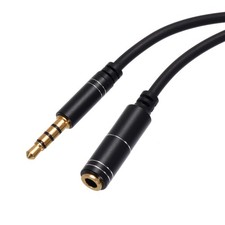 Aux Extension Cable 3.5mm Male to Female HiFi Headphone Cord 3.3ft Black