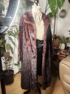 VTG LUXURY LONG MINK FUR COAT -VINTAGE 1960’s/1970’s Mahogany Size Small 