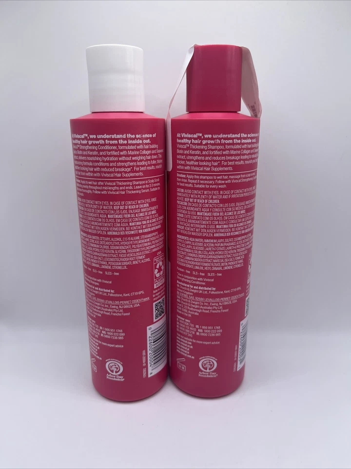 2 PACK Viviscal Thickening Shampoo Strengthening Conditioner 8.45Fl Oz. NEW - Image 2 of 2