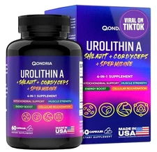 Qondria Urolithin A + Shilajit, Cordycepts, Spermidine Supplement 500 mg 60 Caps