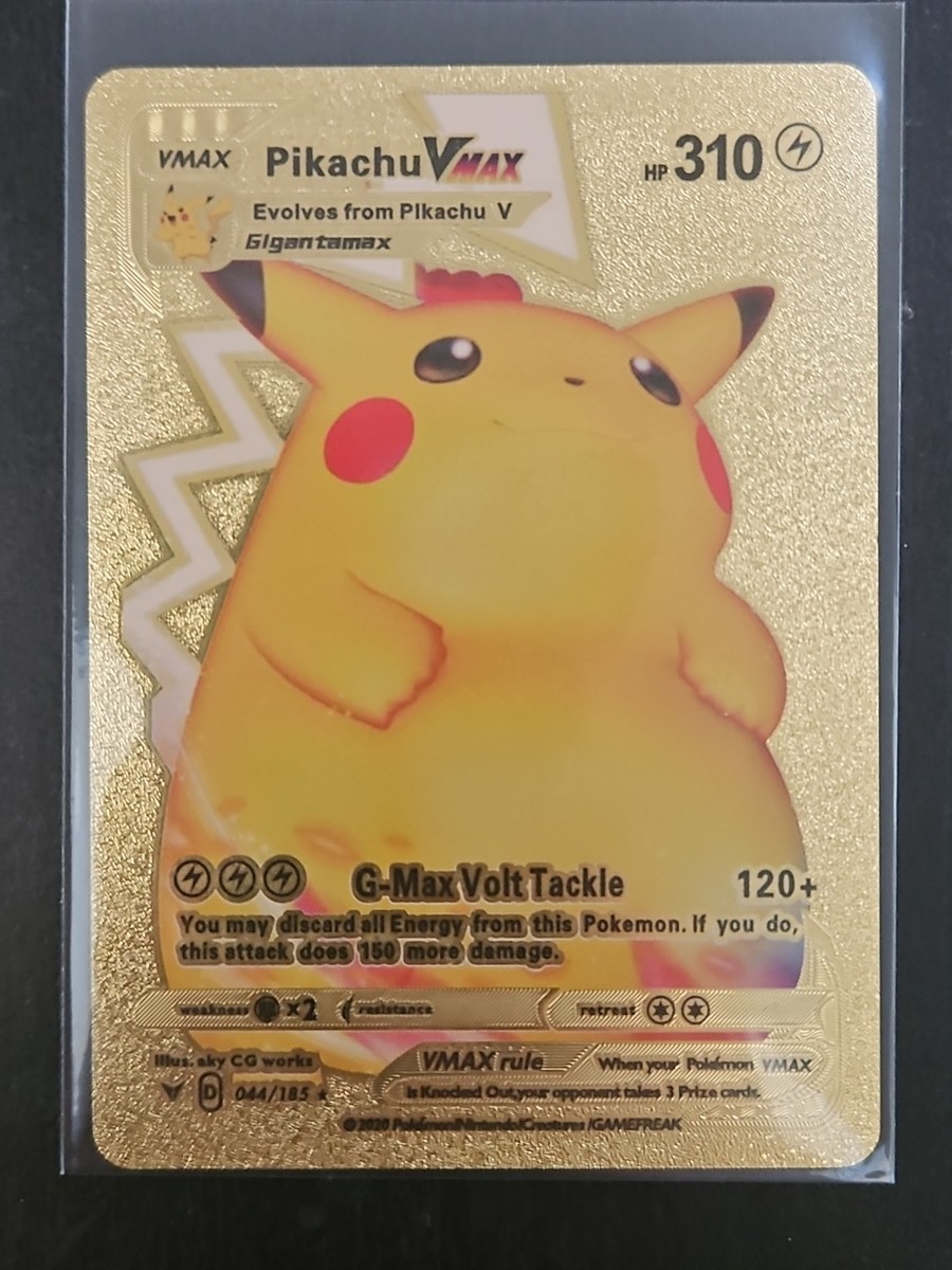英語版ゴールド　Pikachu VMAXカード Pikachu VMAX 044/185 Pokemon Gold Foil Card (Fan Art) | eBay