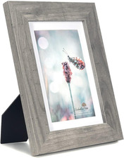 Grey 5X7 Picture Frame,Display 5X7 without Mat or 4X6 with Mat