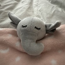 Parent's Choice Gray Pink Stars Elephant Plush Security Blanket Lovey, Exc Cond