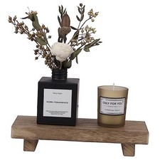 Small Wood Tray Pedestal Stand Farmhouse Bathroom 8.7" x 3.6" x 1.6" Brown