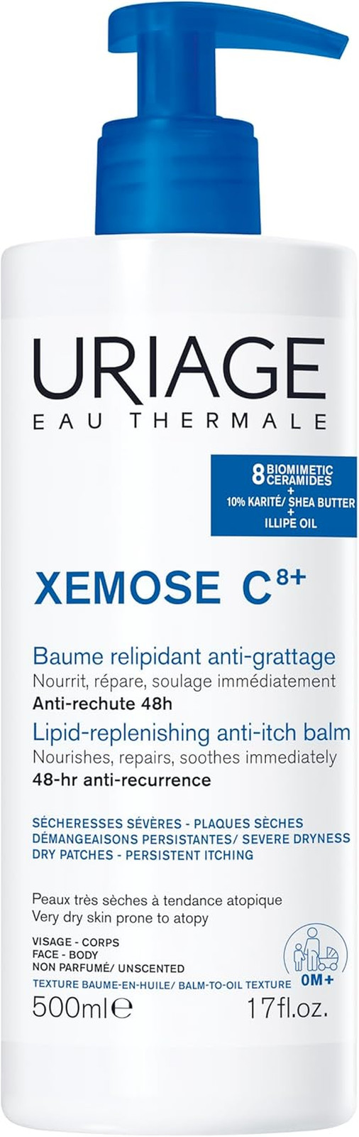 Baume oléo-apaisant anti-grattage Xémose soin hydratant corps peau sèche eczéma atopique 200ml