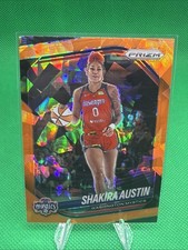 2025 Panini Prizm WNBA #81 Shakira Austin Orange Cracked Ice -Washington Mystics