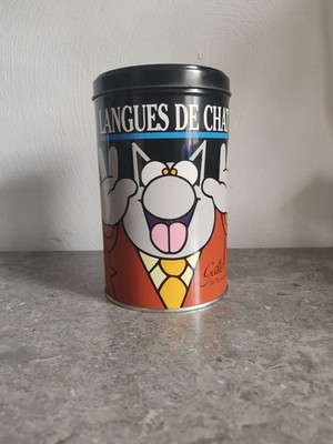Vintage Metalldose Schokolade Galler. Le Chat Philippe Glück