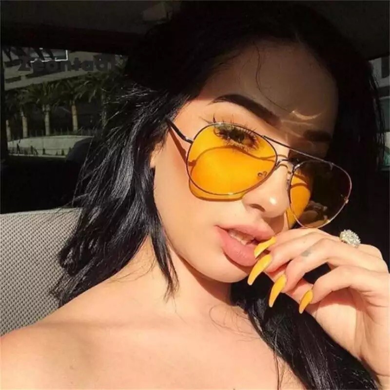 Sunglasses Car Drivers Night Vision Lens Yellow Sun glasses 