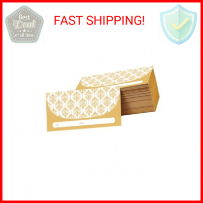 100 Pack Gold Money Envelopes for Cash Gifts (7x3 Inch), Fancy Decorative Design