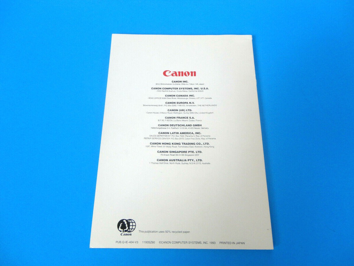 CANON BJC-600 Color Bubble Jet Printer User's Manual 1993 | eBay