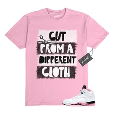5 Medium Soft Pink Foam White Black T Shirt to Match CUT