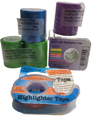 Students, Lee Products Removable Wide & Narrow Highlighter Tape with Refills #11