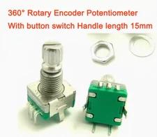 1pcs 360° Rotary Encoder Potentiometer With button switch Handle length 15mm