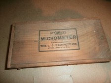 Vintage Wooden Storage Box for Starrett Micrometer